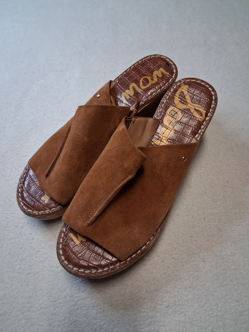 Sam Edelman Brown Suede Men's Slip-On Sandals